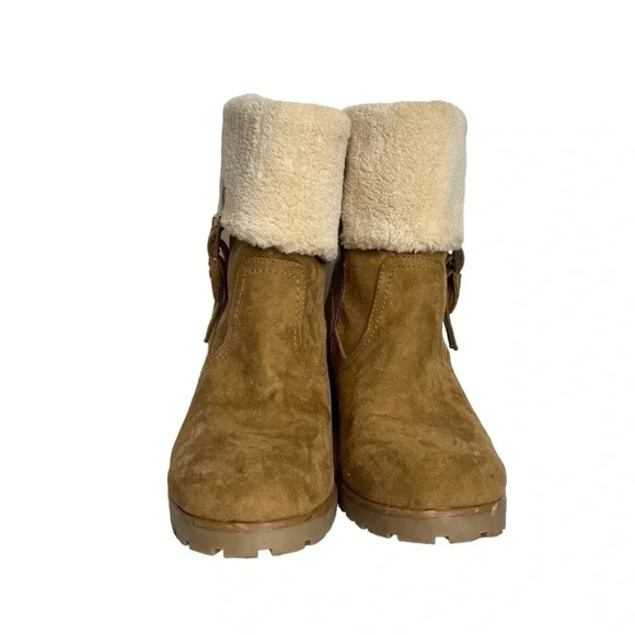 NWOB Tommy Hilfiger | Soffia2 Booties Suede Faux Fur Hidden Wedges - Picture 2 of 10